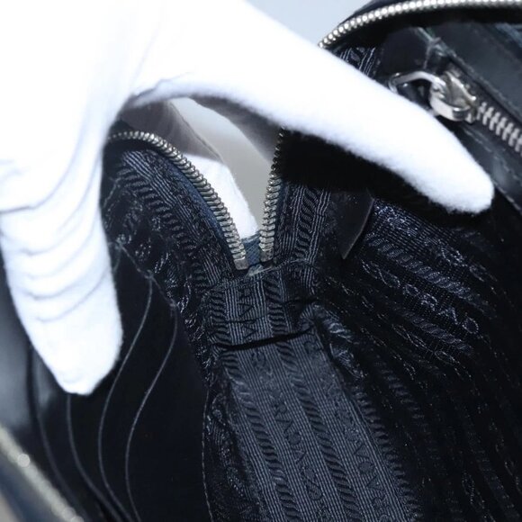 PRADA Clutch Bag Safiano leather Navy Silver Auth BD1408 - Picture 11 of 16